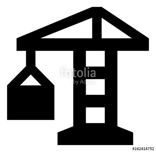 500x489 Tower Crane With Shipping Container Vector Icon Stock Image