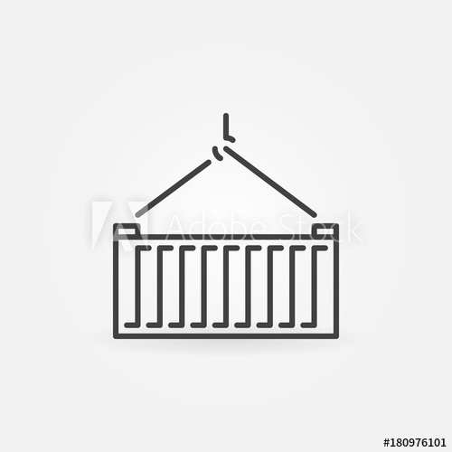 500x500 Vector Shipping Container Icon Or Sign