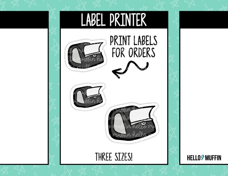 794x612 Shipping Label Printer Doodle Icon Planner Stickers Etsy