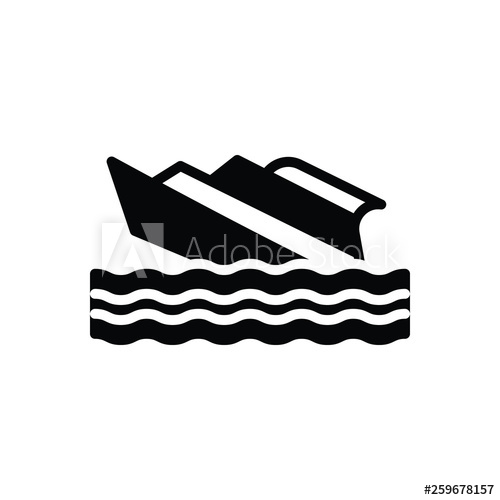 500x500 Black Solid Icon For Shipwreck