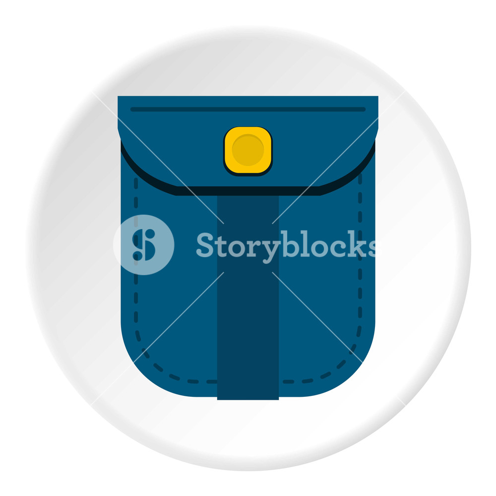 1000x1000 Blue Shirt Pocket With Yellow Button Icon In Flat Circle Isolated
