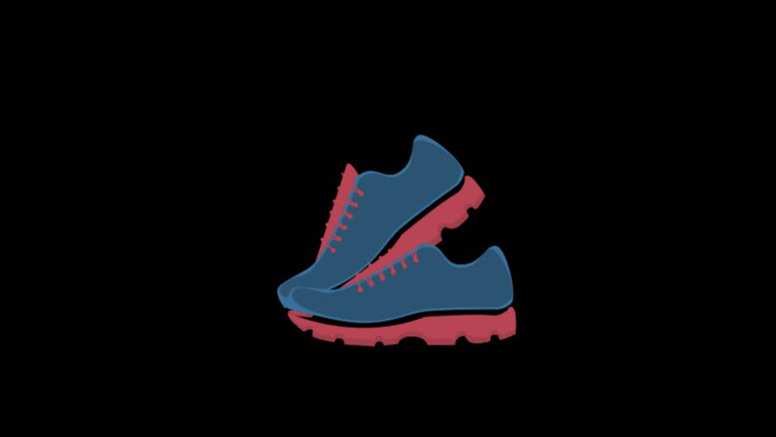 852x480 Sports Shoe Icon Animation With Stock Footage Video