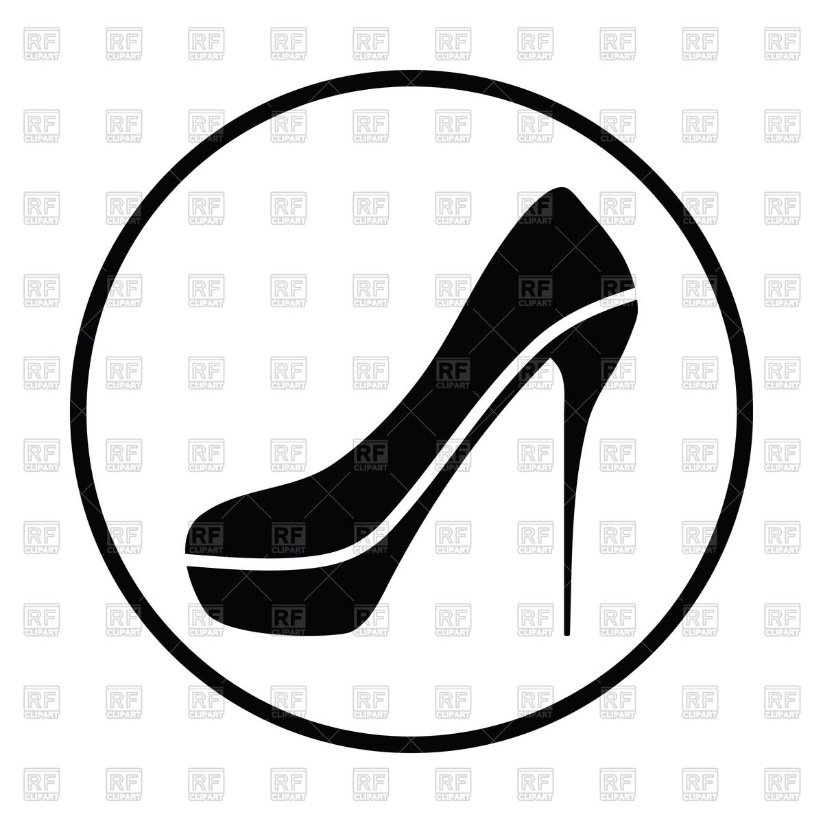1200x1200 Thin Circle Design Of High Heel Shoe Icon Vector Image Of Icons