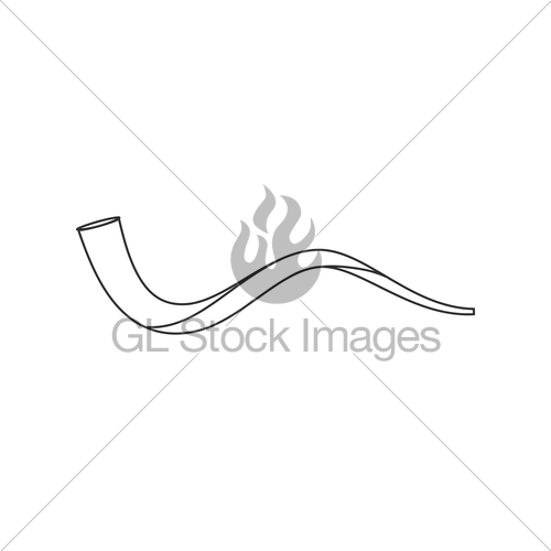 500x500 Shofar Icon In Black Flat Outline Design Gl Stock Images