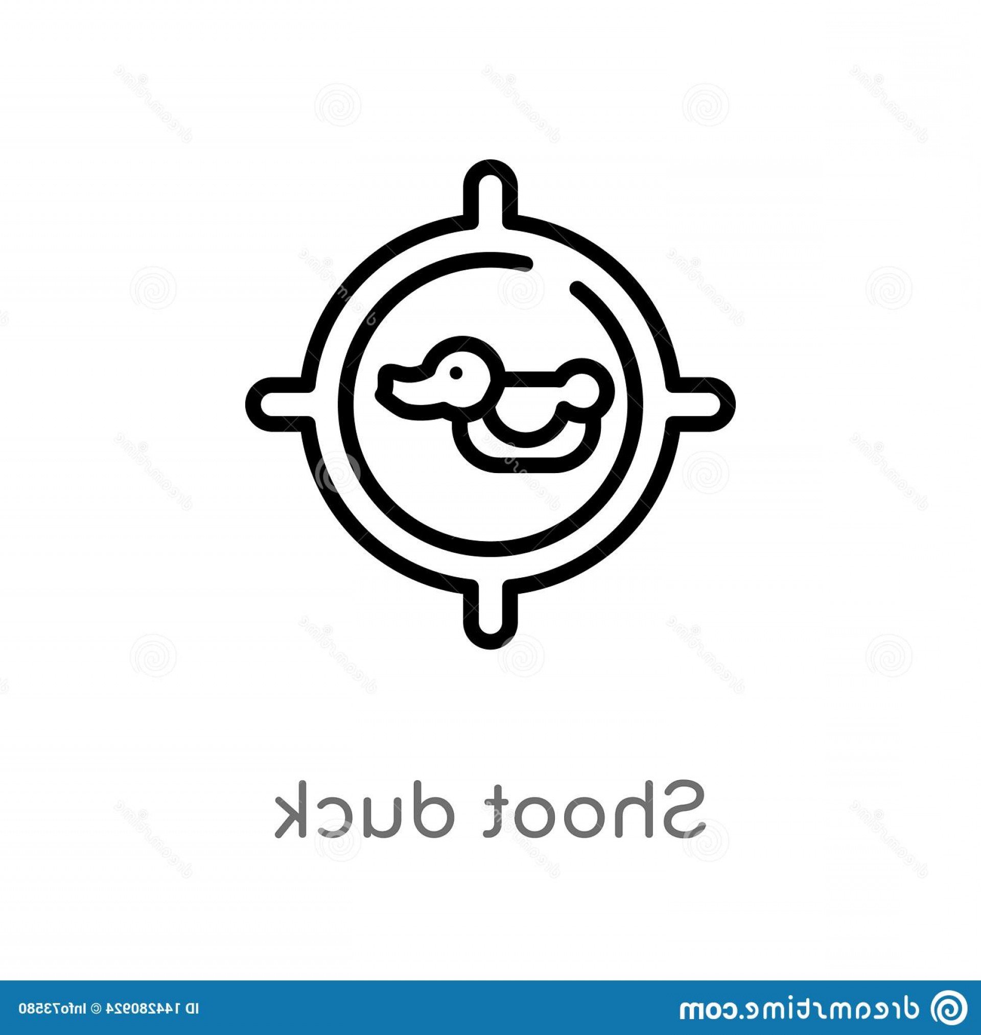 1920x2026 Outline Shoot Duck Vector Icon Isolated Black Simple Line Element