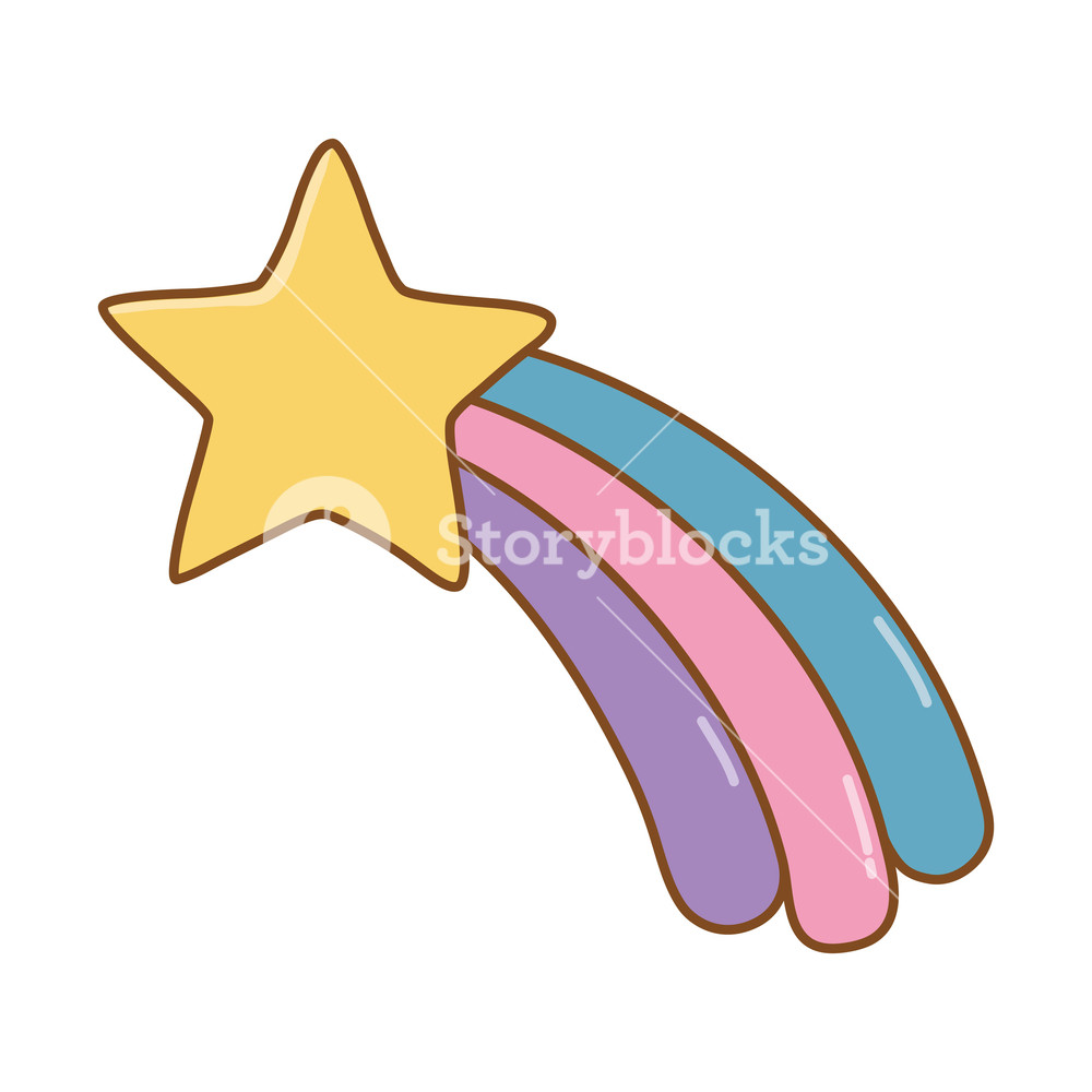 1000x1000 Shooting Star Icon Cartoon Vector Illustration Graphic Design