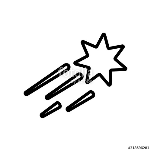 500x500 Shooting Star Icon Isolated On White Background Modern