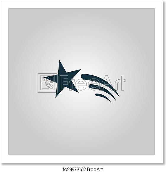 561x581 Free Art Print Of Shooting Star Vector Icon Shooting Star Flat