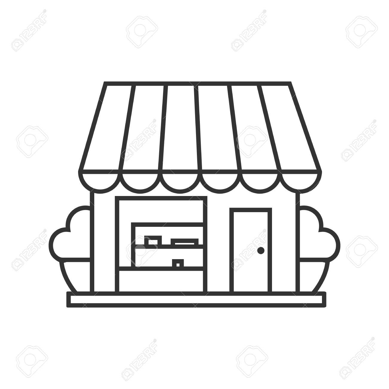 1300x1300 On Clipart Coffee House Small Shop Linear Icon Boutique