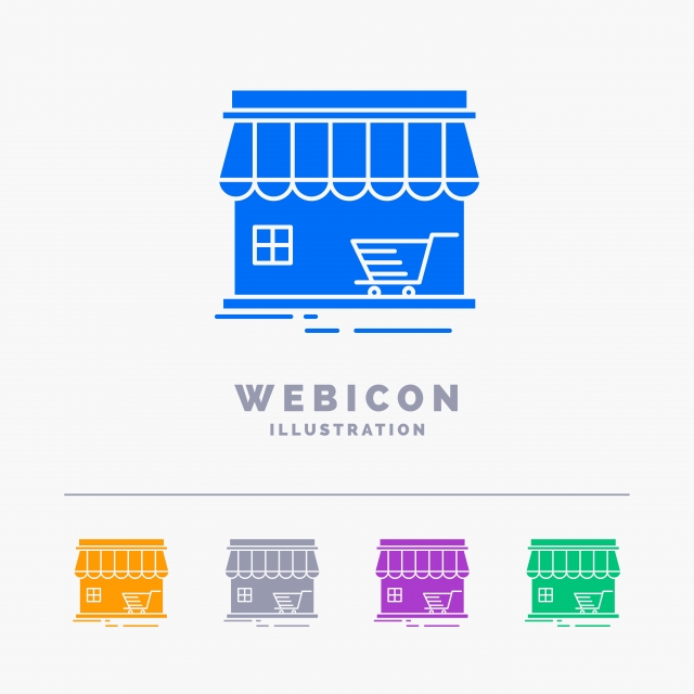 640x640 Shop Store Market Building Shopping Color Glyph Web Icon T