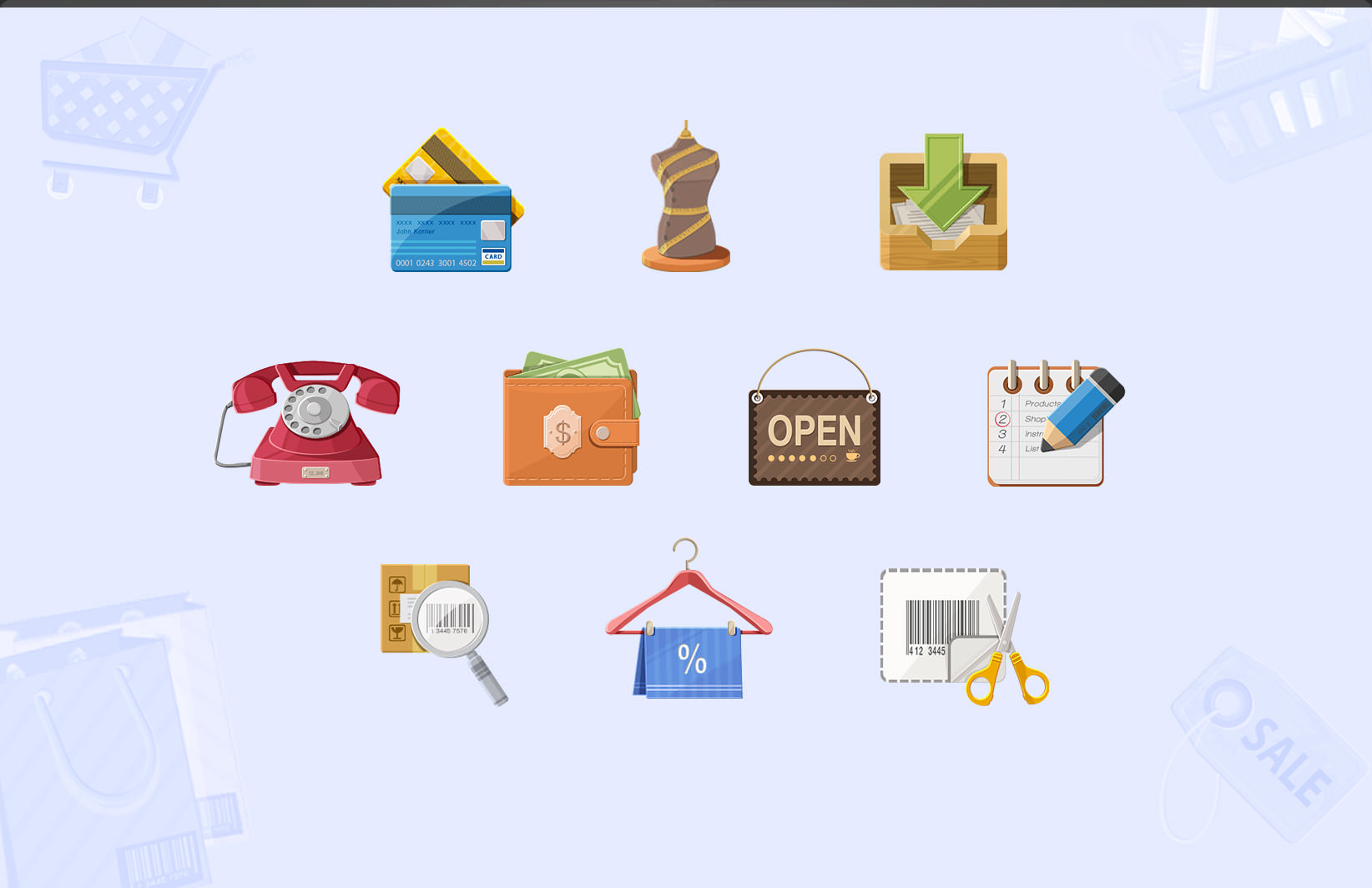 1644x1064 Shopping Icons Charming Boutique