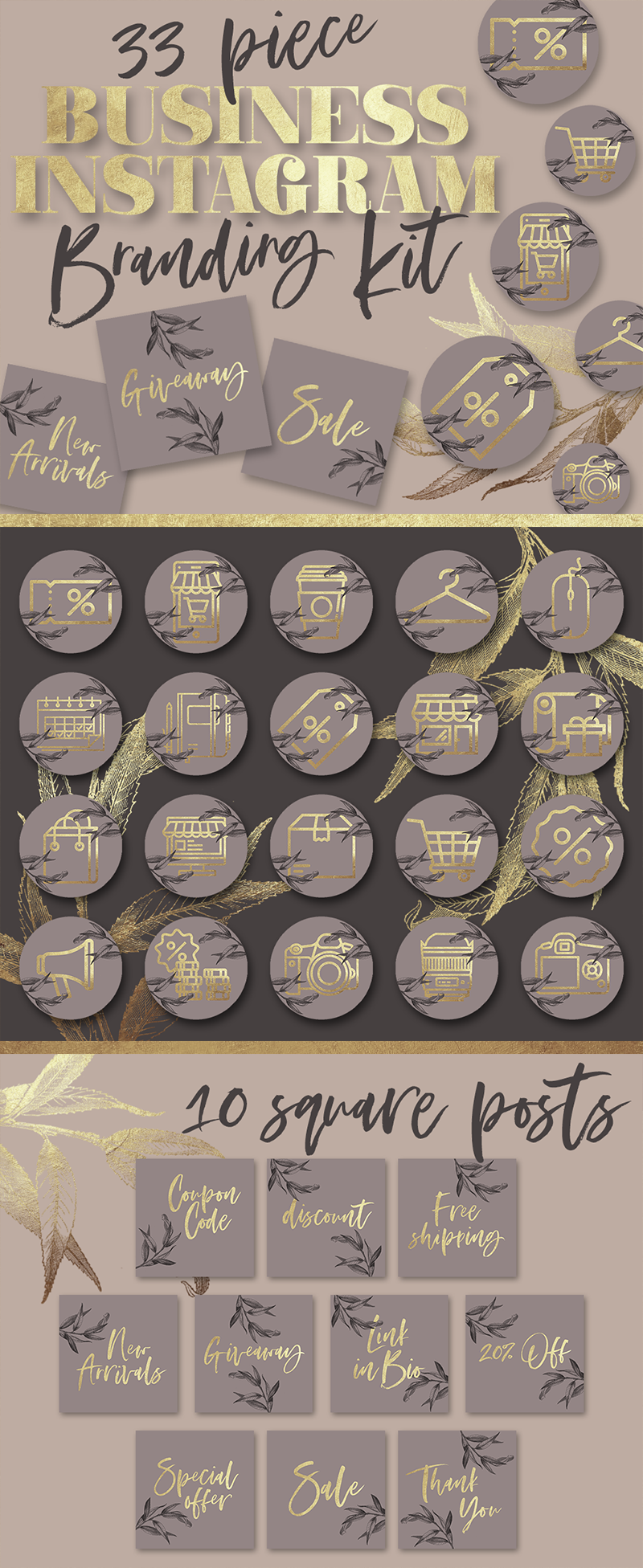 800x1952 Instagtam Highlights, Purple Gold Insta Story Icon, Boutique