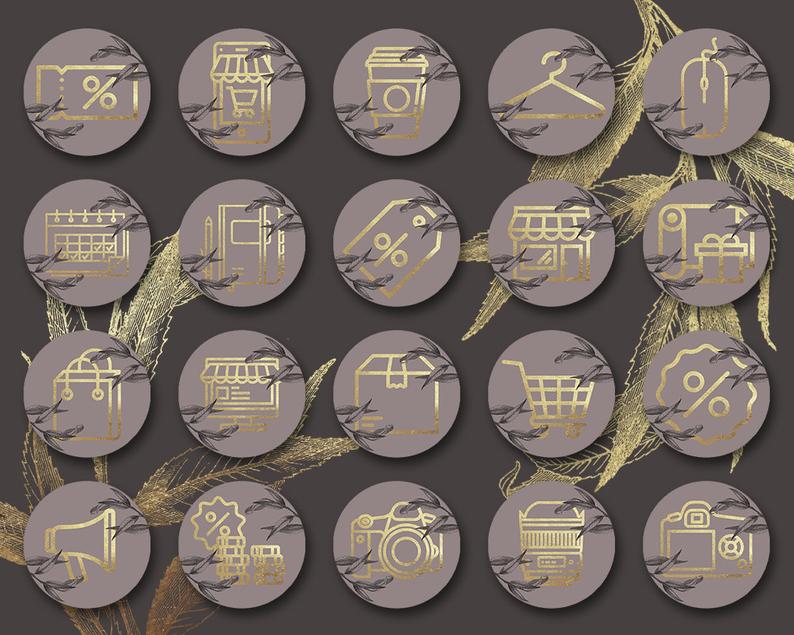 794x635 Instagtam Highlights Purple Gold Insta Story Icon Boutique Etsy
