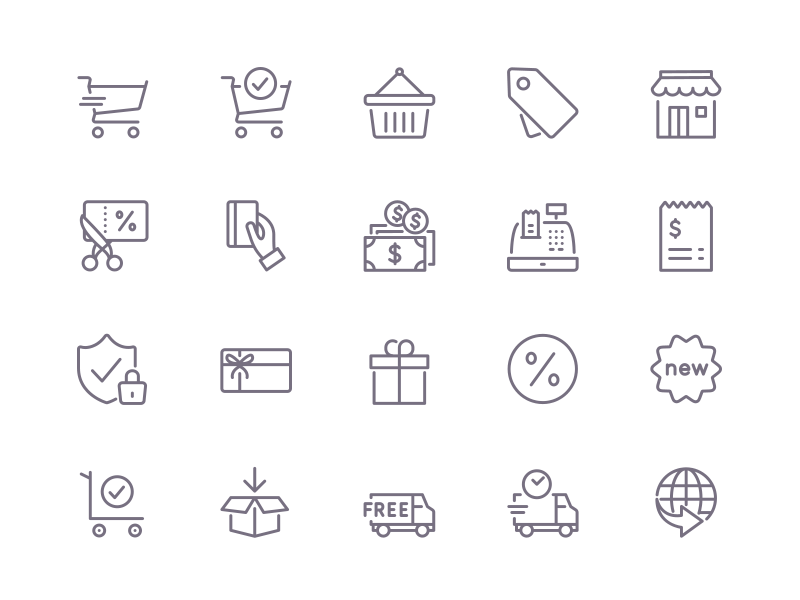 Shopify Icons List