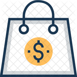 256x256 Shopping Bag Icon Of Colored Outline Style