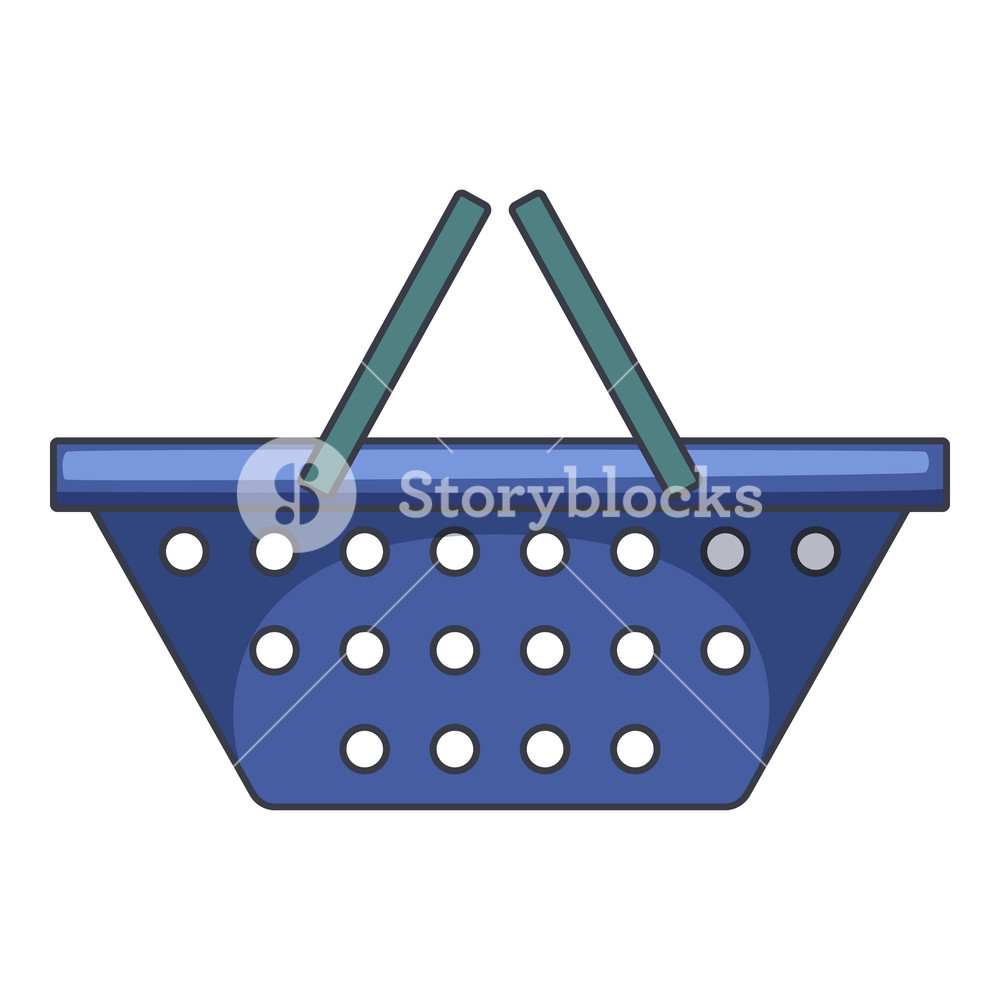 1000x1000 Blue Shopping Basket Icon Cartoon Illustration Of Blue Shopping