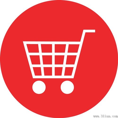 500x500 Shopping Cart Icon Vector Red Background Free Vector In Adobe