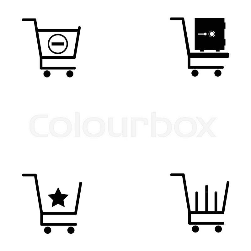 800x800 Shopping Car Icon Set Stock Vector Colourbox