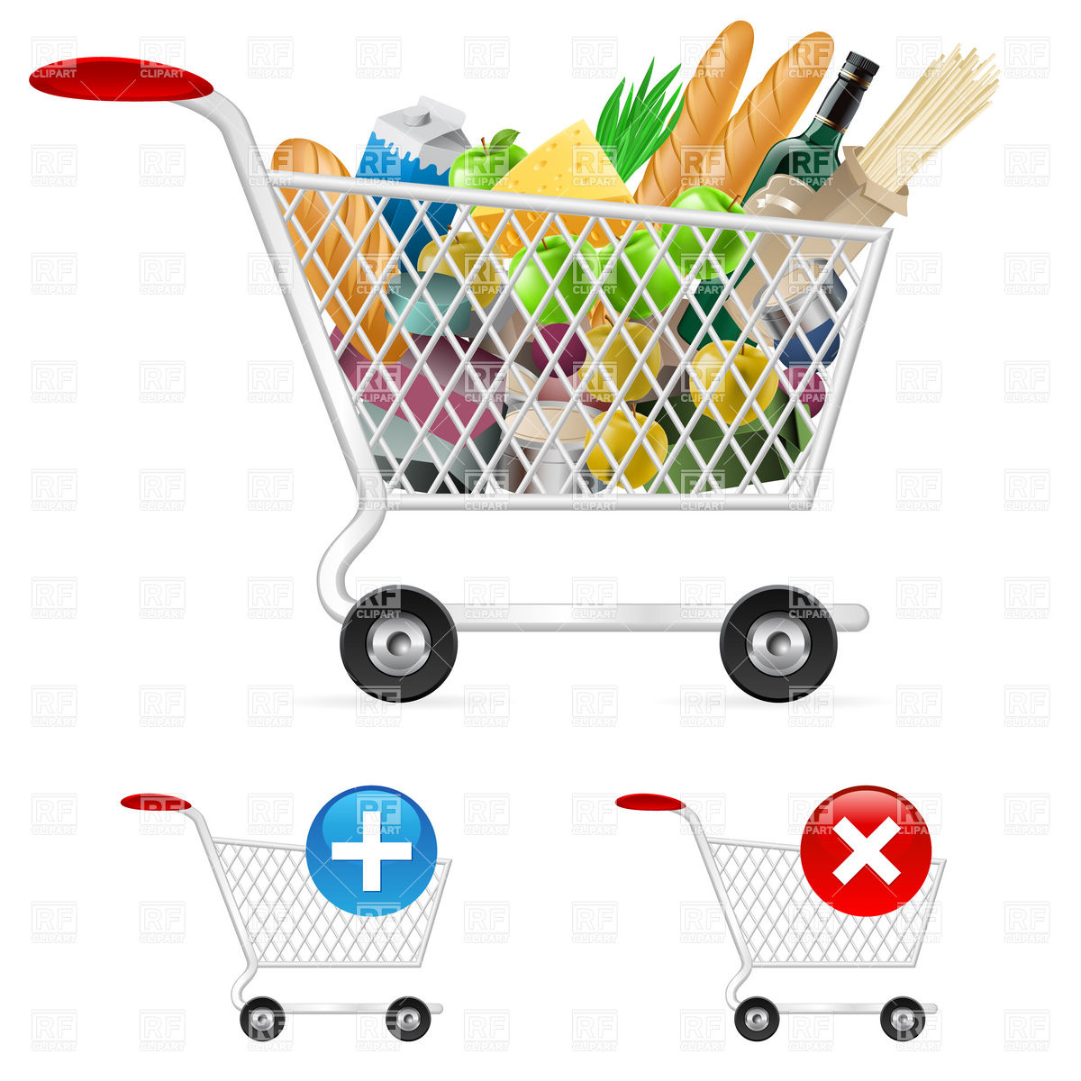 1200x1200 Shopping Cart Full Of Products Icon Vector Image Of Food