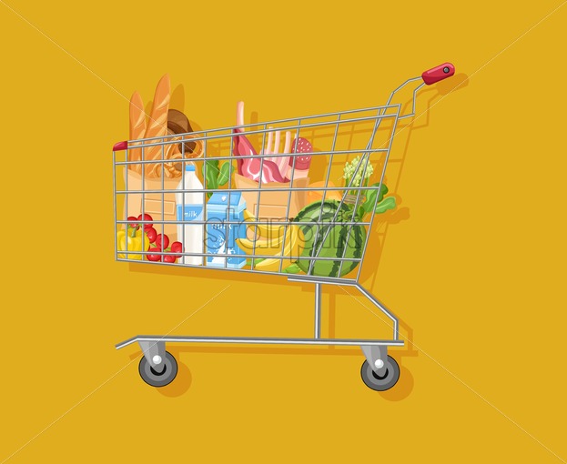 623x510 Shopping Cart Template Vector Flat Style Product Icon Sale