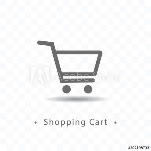 500x500 Outlined Shopping Cart Icon Vector Illustration On Transparent