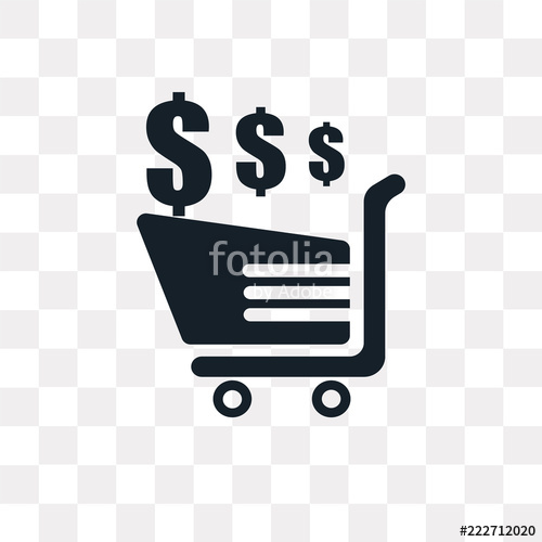 500x500 Shopping Cart Icon On Transparent Background Modern Icons Vector