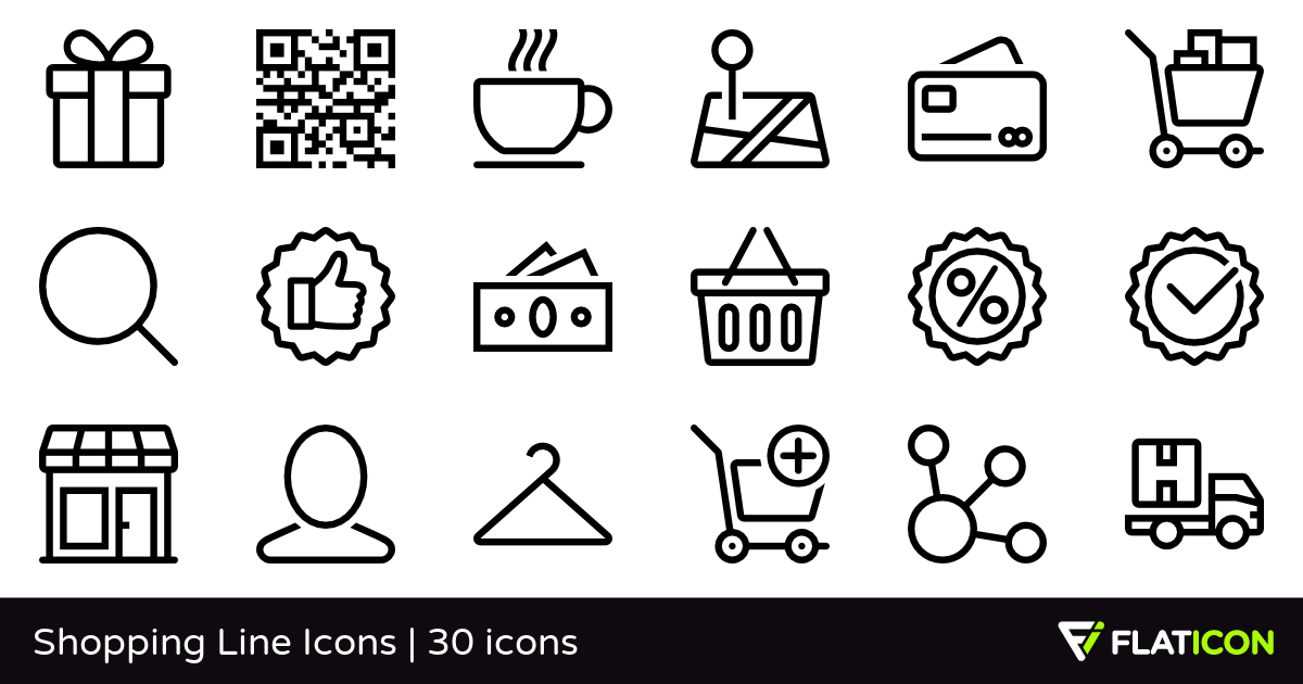 1200x630 Shopping Line Icons Free Icons