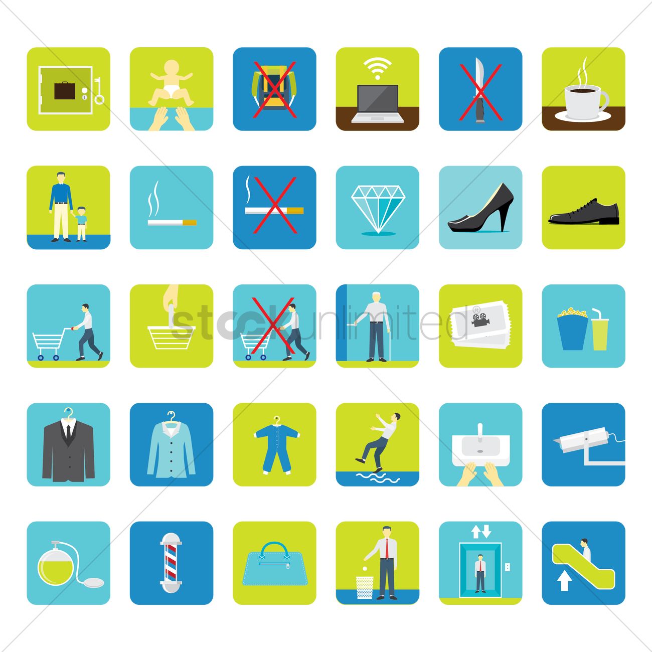 1300x1300 Set Of Shopping Mall Icons Vector Image