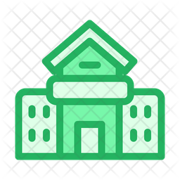 256x256 Shopping Mall Icon Of Colored Outline Style