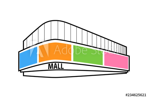 500x334 Bright Shopping Mall Icon Isolated On White Background Vector
