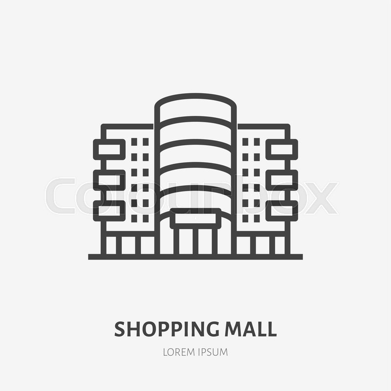 800x800 Shopping Mall Flat Line Icon Vector Stock Vector Colourbox