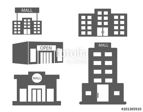 500x393 City Shopping Mall Icon Set Stock Image And Royalty Free Vector