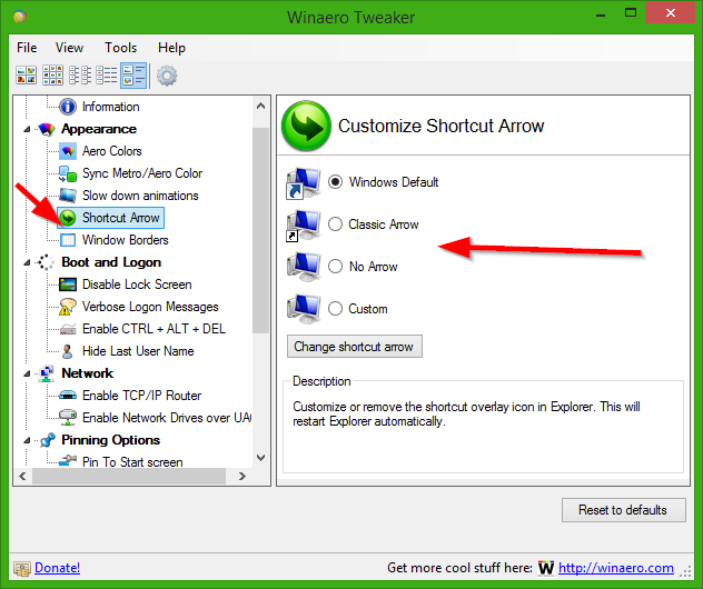 632x530 Windows Shortcut Arrow Editor