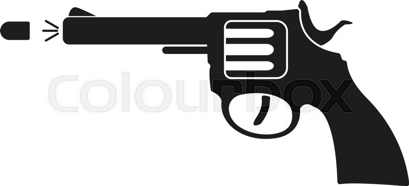 800x365 The Gun Icon Pistol And Handgun, Stock Vector Colourbox