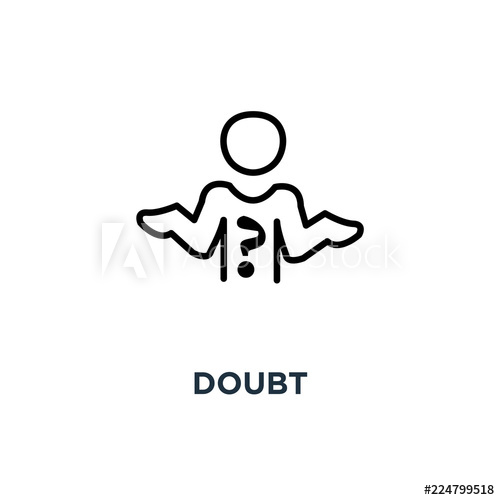 500x500 Doubt Icon Shrug Concept Symbol Design, Vector Illustration