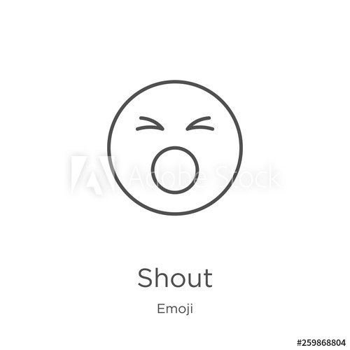 500x500 Shout Icon Vector From Emoji Collection Thin Line Shout Outline