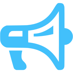 256x256 Caribbean Blue Megaphone Icon
