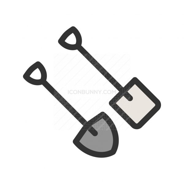 600x600 Spade And Shovel Line Filled Icon