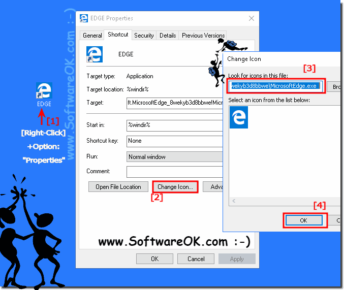 677x571 Windows Edge On The Desktop And Quick Launch Bar As A Shortcut