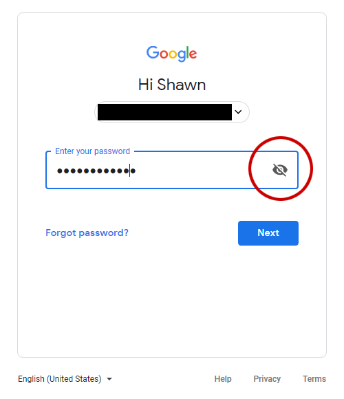 500x580 Is Google Using The Password Showhide Toggle Icon On Their Login