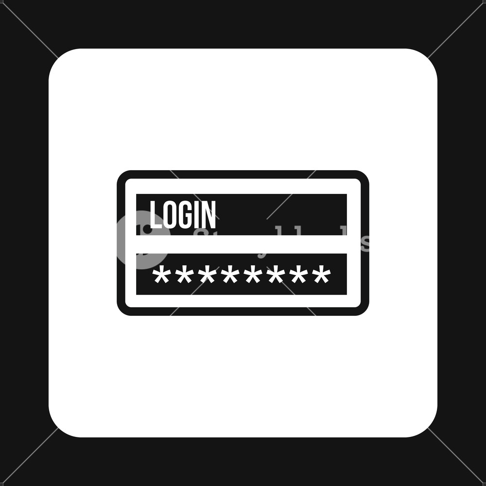 1000x1000 Username And Password Icon In Simple Style Isolated On White