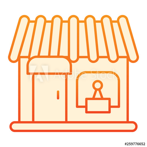 500x500 Store Flat Icon Showcase Orange Icons In Trendy Flat Style Shop