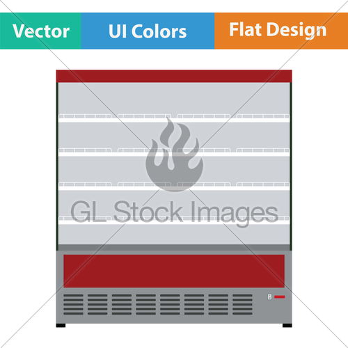 500x500 Supermarket Refrigerator Showcase Icon Gl Stock Images