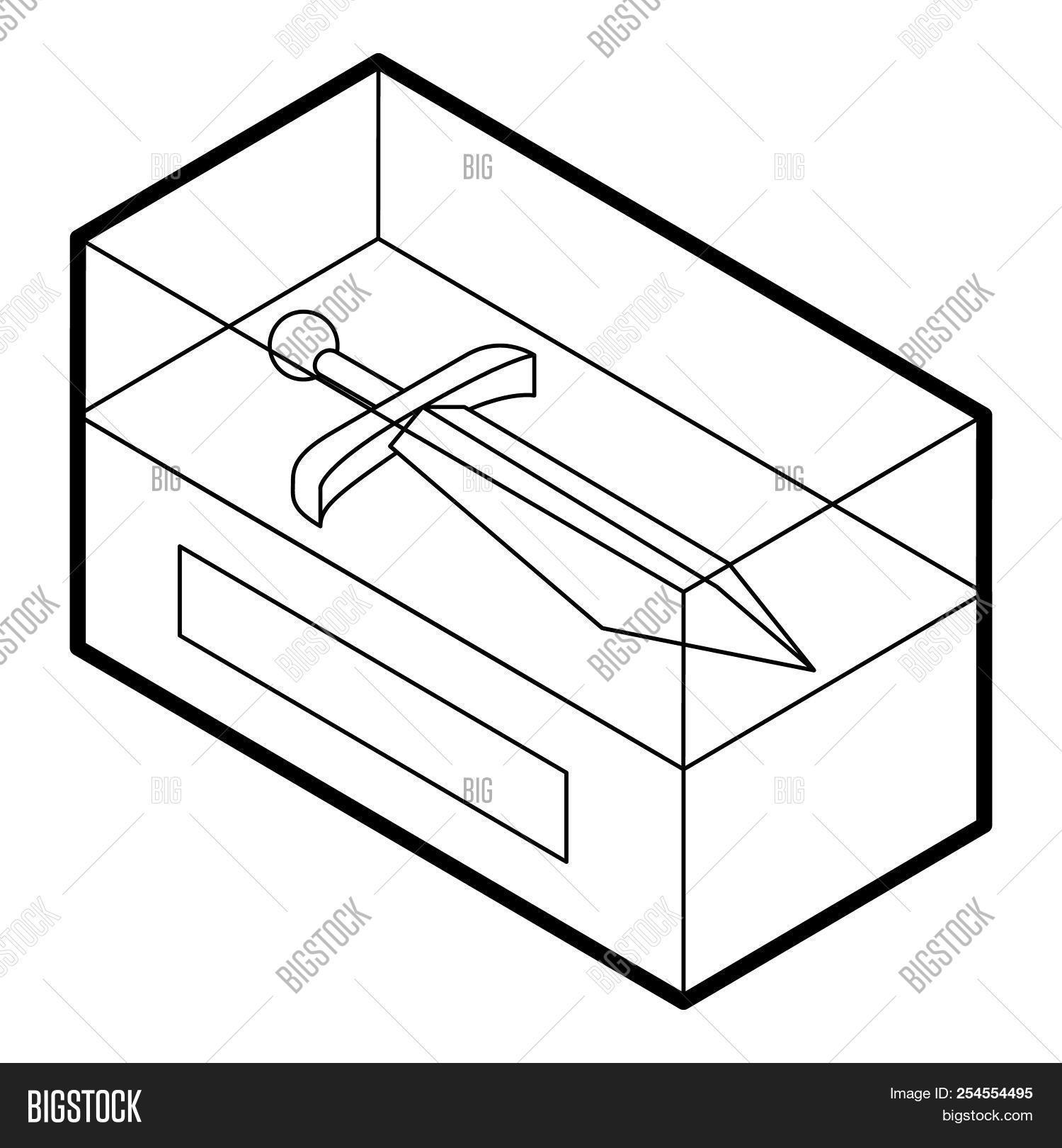 1500x1620 Sword In Museum Showcase Icon In Outline Style On A Image