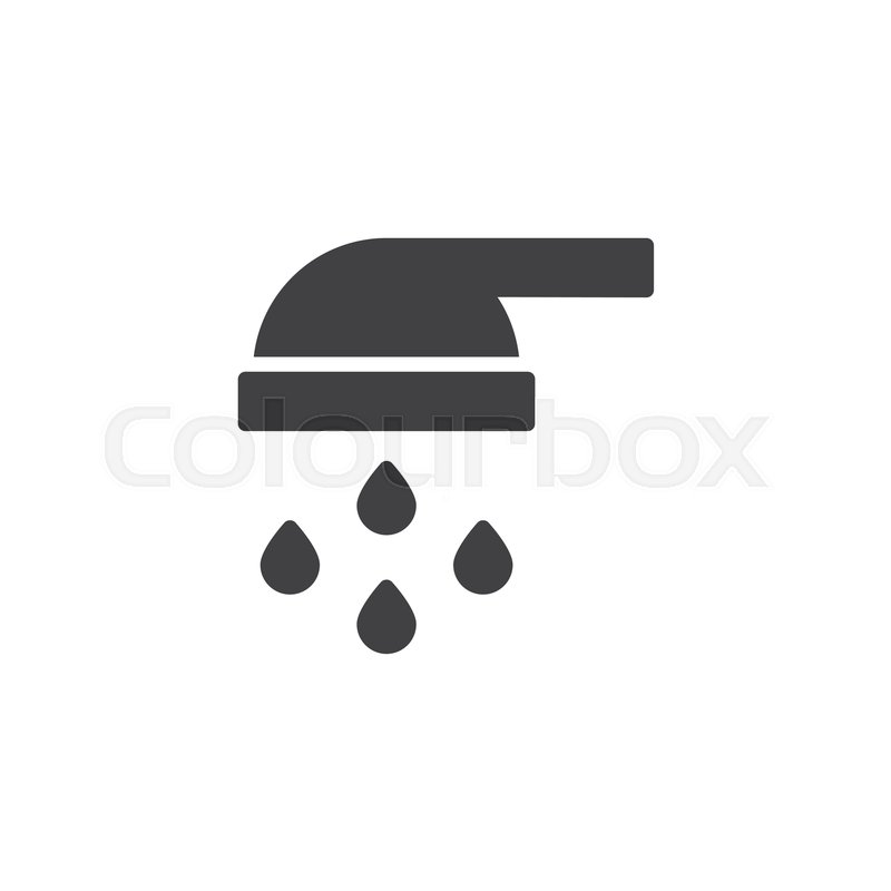 800x800 Shower Head And Water Drops Flowing Stock Vector Colourbox