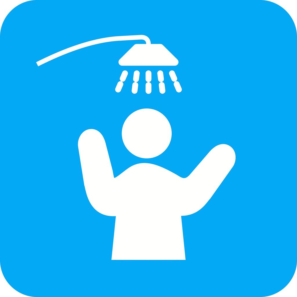 1024x1024 Taking Shower Flat Round Corner Icon