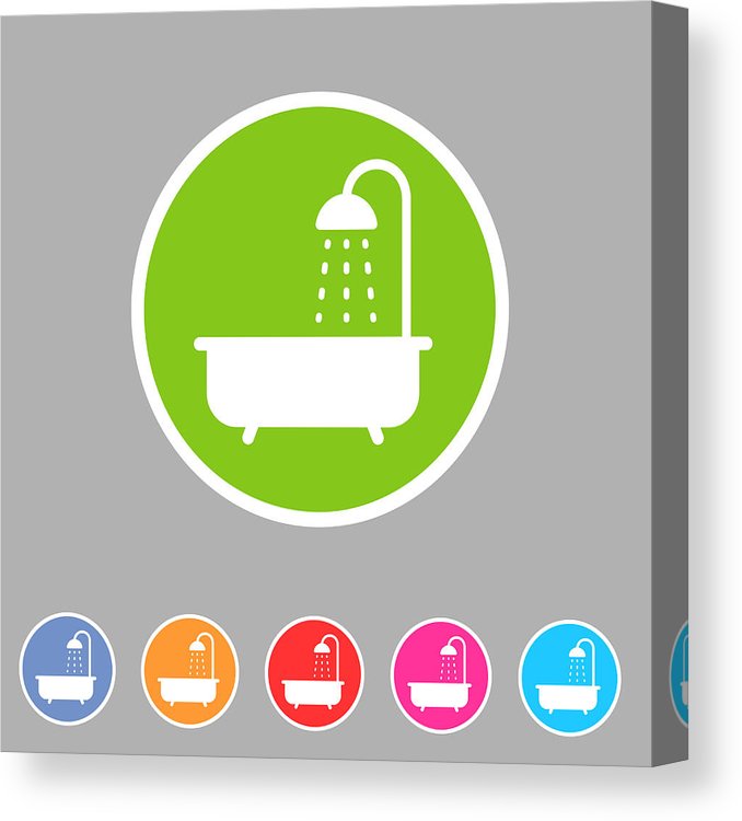 678x750 Bath Shower Icon Flat Web Sign Symbol Logo Label Canvas Print