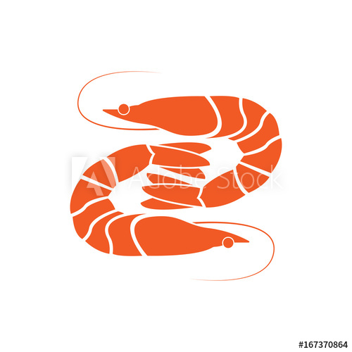 500x500 Shrimp Icon Isolated On White Background Shrimps Label Or Emblem