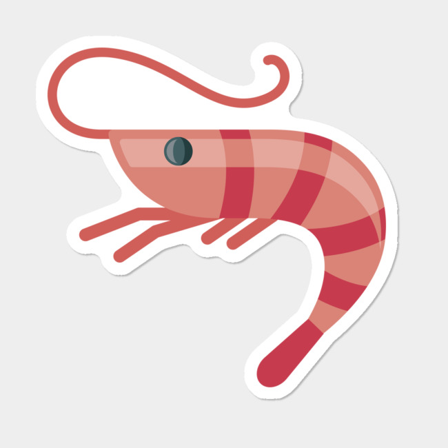 650x650 Cute Shrimp Icon Sticker