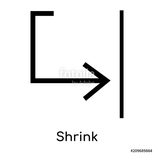 500x500 Shrink Icon Vector Sign And Symbol Isolated On White Background